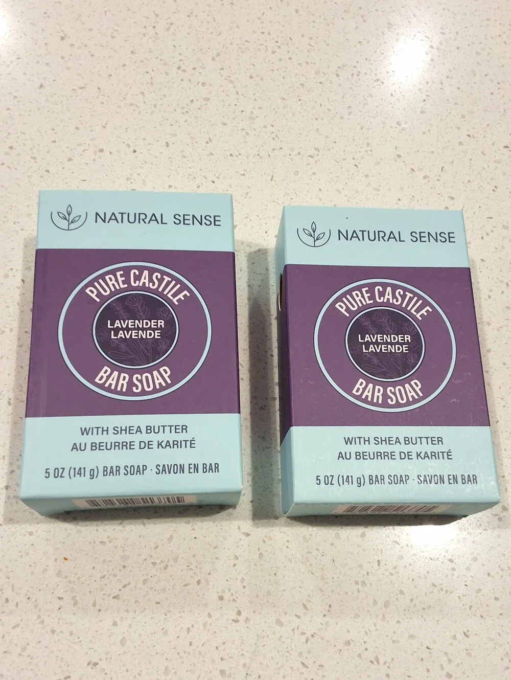 Natural Sense Lavender Pure Castile Bar Soaps With Shea Butter, Bundle Of Two